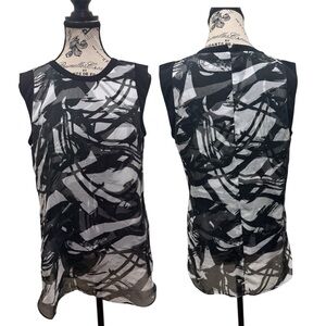 Abstract Black and White Women's Top